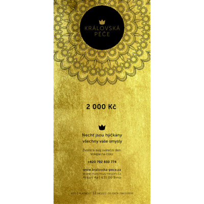 Dárkový poukaz - SALON - v hodnotě 2000 Kč Dárkový poukaz - SALON - v hodnotě 2000 Kč