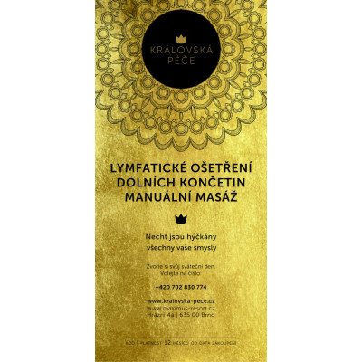 Dárkový poukaz - SALON - Manuální lymfatická masáž dolních končetin Dárkový poukaz - SALON - Manuální lymfatická masáž dolních končetin